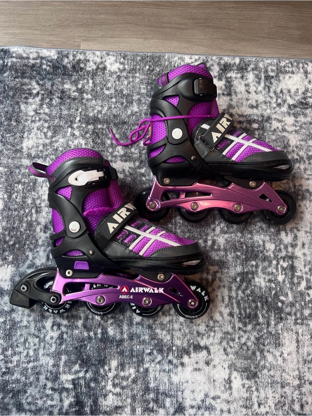 Airwalk Adjustable Inline Skates Purple Black Youth Size 1-4